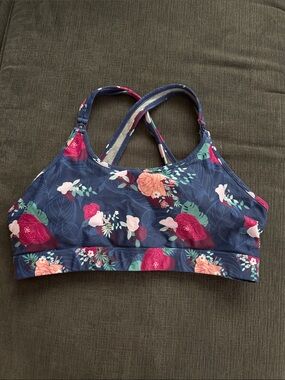 Floral Navy Strappy NURSING Sports Bra